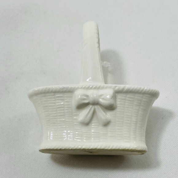 Vintage Wangs Trinket Box Basket Ceramic Woven Textured Jewelry Ring Pin Storage - Picture 3 of 10